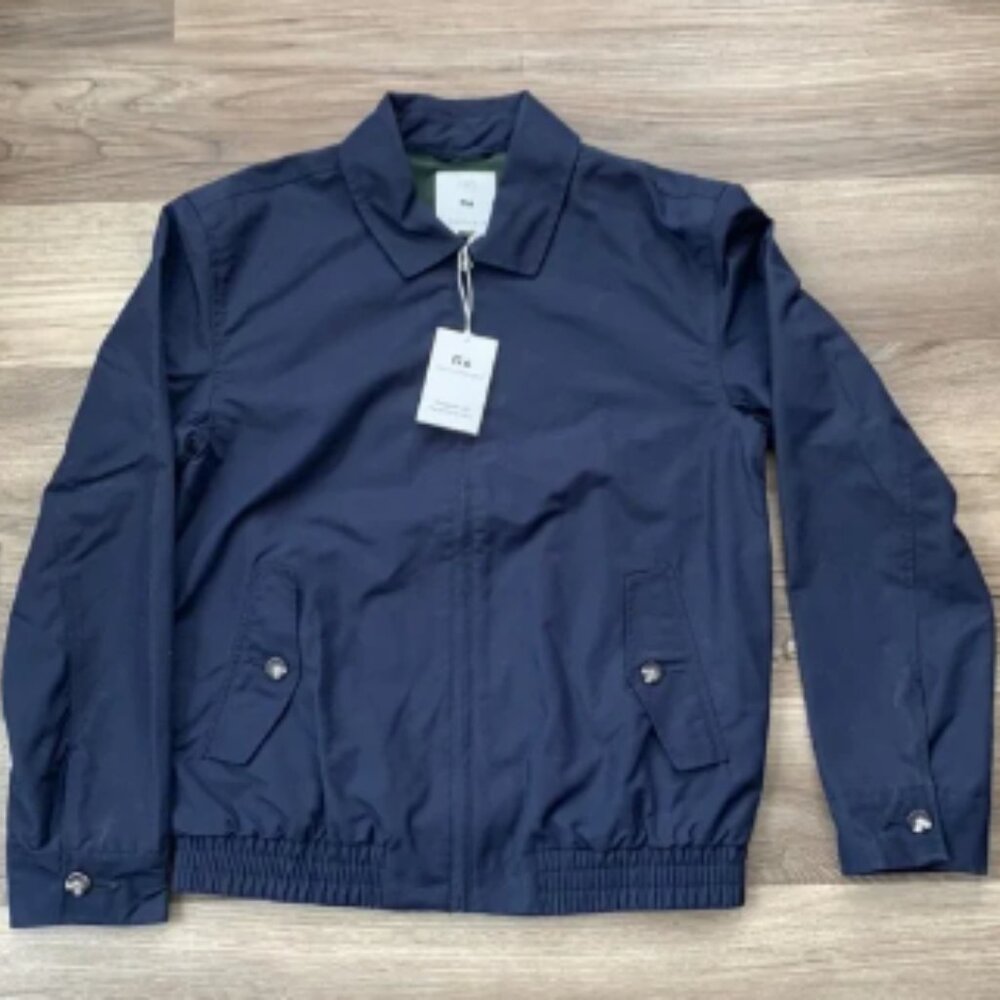 Free Assembly Mens Harrington Jacket Size S Men Small LightWeight New Navy Blue